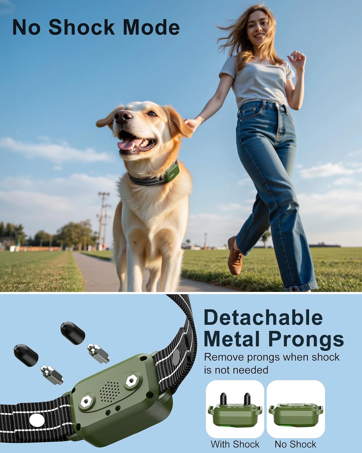 HOTDog Shock Collar - 4500FT Dog Training Collar with Remote, IPX8 Waterproof Electric Dog Collar with 4 Training Modes, Security Lock, Rechargeable eCollar for 10-120lbs Small Medium Large Dogs