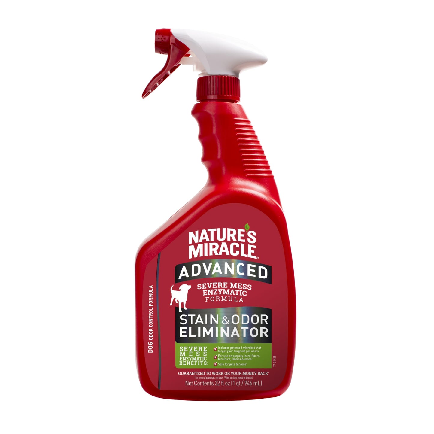 HOTNature’s Miracle Advanced Stain and Odor Eliminator Dog Spray, Fresh Scent, Severe Mess Enzymatic Formula For Tough Pet Messes, 32 oz