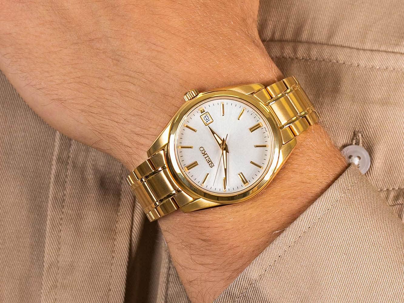 HOTSeiko Men's Essentials Steel Two Tone Japanese Quartz With Gold Strap (Model: SUR314)