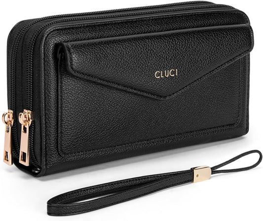 HOTCLUCI Wallet Women Capacity Wristlet Purse for Women Long Ladies Wallet RFID Blocking Multi Credit Card Holder