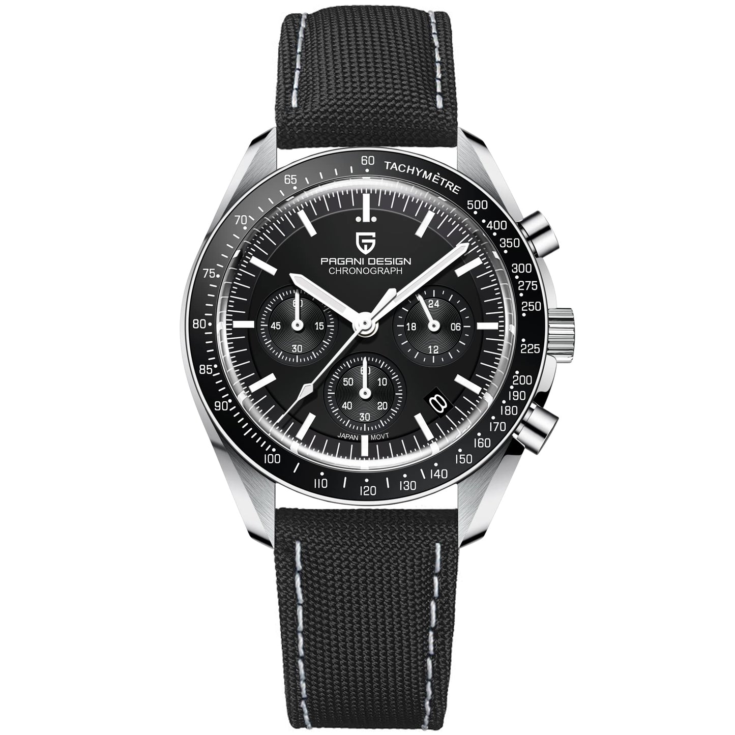 HOTHaiQin Pagani Design 1701 V6 Moon Wristwatch Homage Men's Quartz Chronograph Watches VK63 Movement Stianless Steel Construction 100M Waterproof Fashion Sport Watch