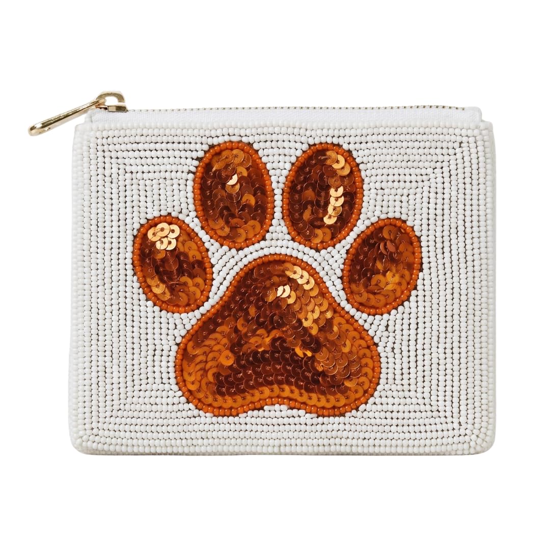 HOTBeaded Coin Purse Change Zipper Pouch Wallet Baseball | Handmade Beadwork, Compact Organizer, Cash Holder, Card Storage, Makeup Pouch, Giftable Accessory, Everyday Carry