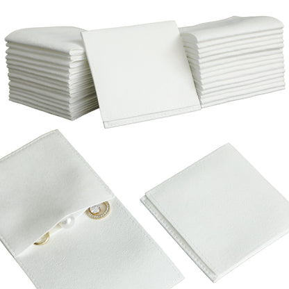 HOT40pcs Black Microfiber Jewelry Pouch 8 x 8cm Jewelry Packaging Bag Envelope Style Luxury Small Favor Bags Jewelry Gift Bags for Earrings Necklaces Bracelet Ring