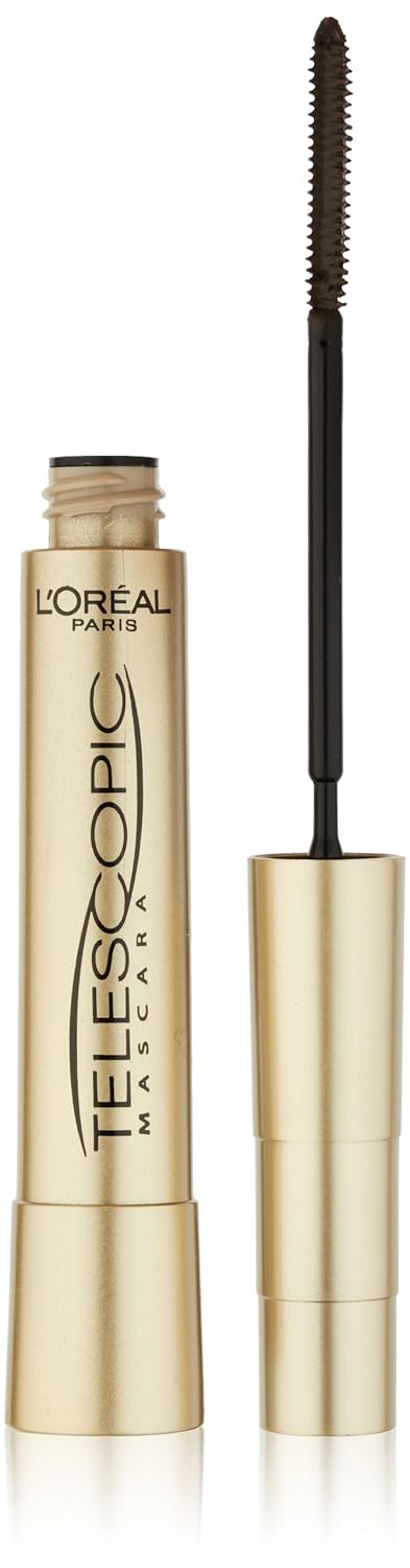 HOTL’Oreal Paris Makeup Original Telescopic Mascara, Separating Mascara Volume and Length Formula, Washable, Black Brown, 0.27 Fl Oz., 1 Count