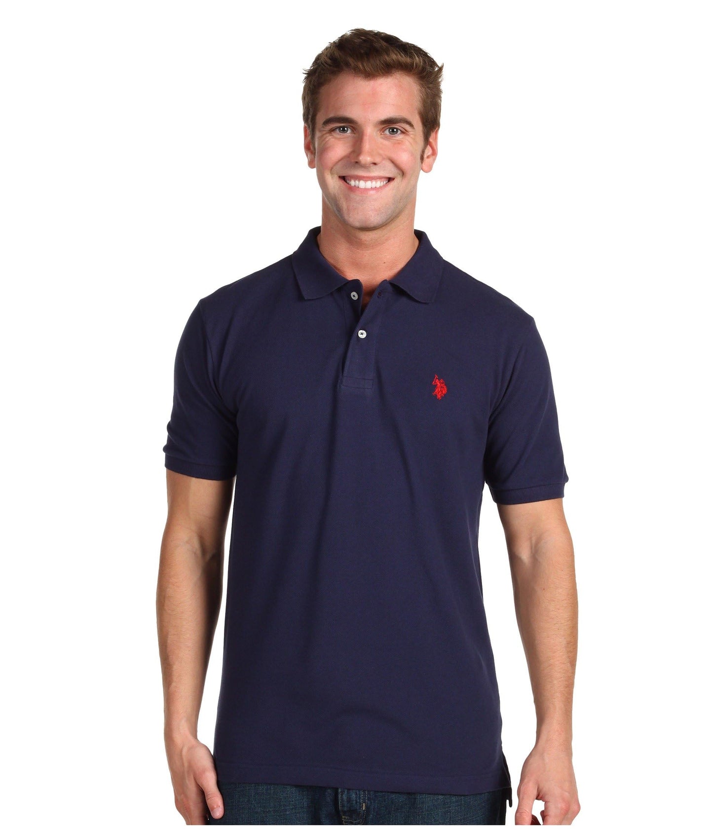 HOTU.S. Polo Assn. Men's Classic Polo Shirt, Two-Button Closure Pique Polo Shirt, Summer Fashion Golf Shirt | Two-Button Closure Pique Polo Shirt, Summer Fashion Golf Shirt