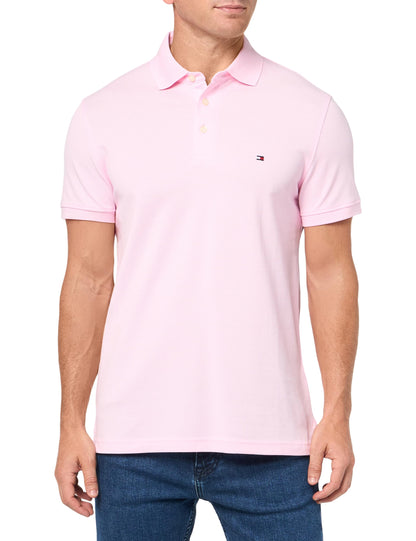 HOTTommy Hilfiger Men's Short Sleeve Polo Shirts in Slim Fit with Stretch and Organic Pique Cotton