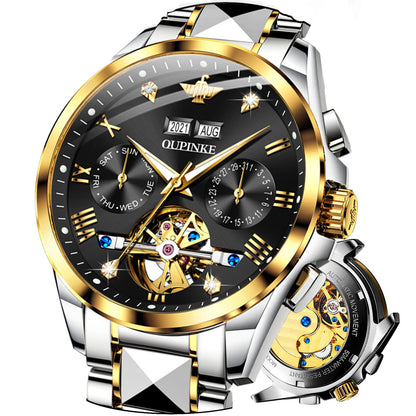 HOTOLEVS Classic Men Watches with Date,Stainless Steel Man Watch with Date, Bussiness Watches for Men,Luminous Quartz Mens Watches Black/White/Blue/Gold, Waterproof Male Watch with Week