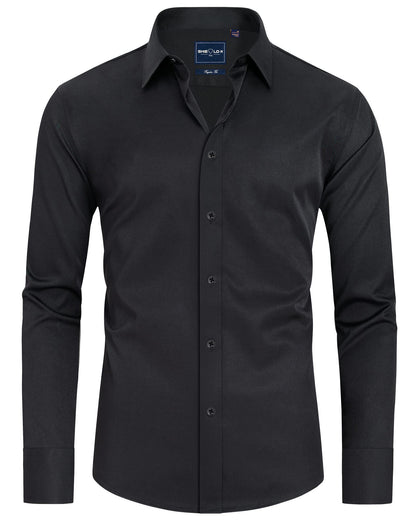 HOTAlimens & Gentle Slim Fit Dress Shirts for Men Long Sleeve Stretch Stain Proof Wrinkle Free Button Down Shirts Formal Shirts