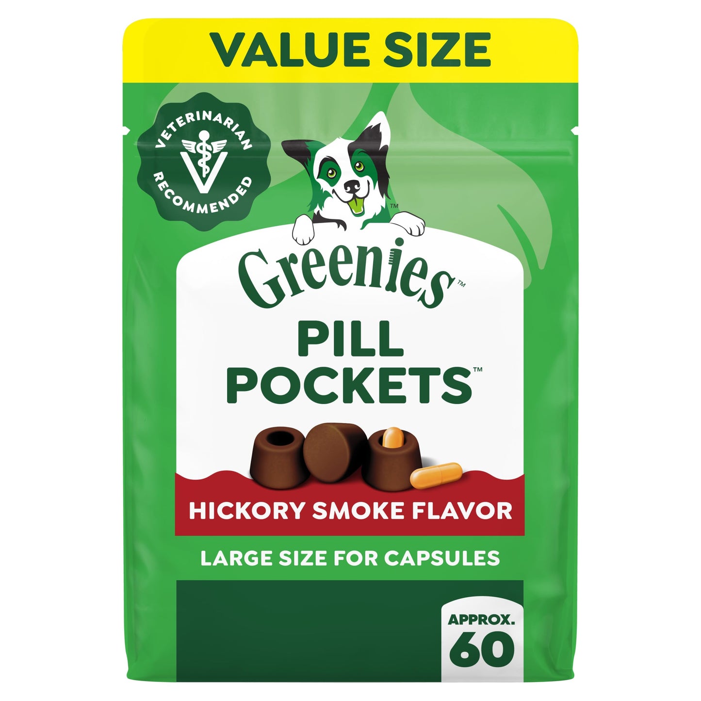 HOTGreenies Pill Pockets Large Size Dog Treats, Cheese Flavor, 15.8 oz | Vet-recommended, capsule size, low calorie, odor masking, stress- and mess-free medication experience