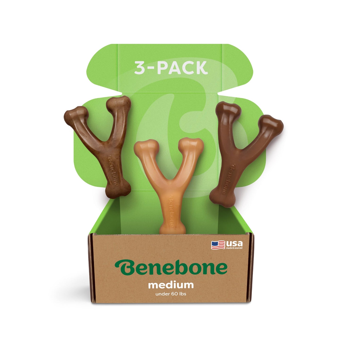 HOTBenebone Wishbone Durable Dog Chew Toy for Aggressive Chewers, Real Bacon, Made in USA, Medium