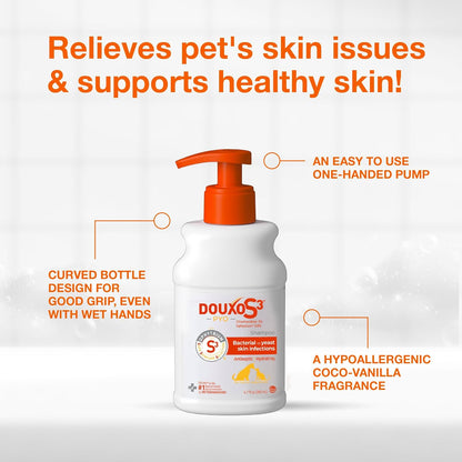 HOTDouxo S3 PYO Medicated Dog Shampoo with 3% Chlorhexidine for Dogs – Antibacterial & Antiseptic Yeast Infection Treatment For Dogs & Cats, Clinically Proven, 6.7 fl oz | Antibacterial & Antiseptic Yeast Infection Treatment For Dogs & Cats, Clinically Pr