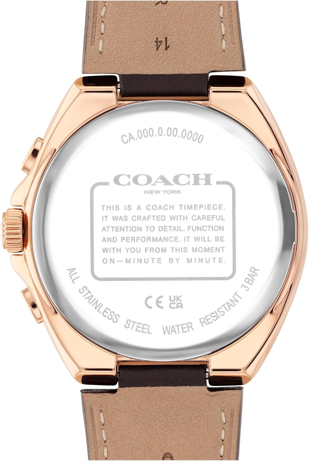 HOTCOACH Men's Jackson Chronograph Watch, 45mm Case Size, Genuine Leather Strap, Premium Fashion, Everyday Wear - Gift for Him