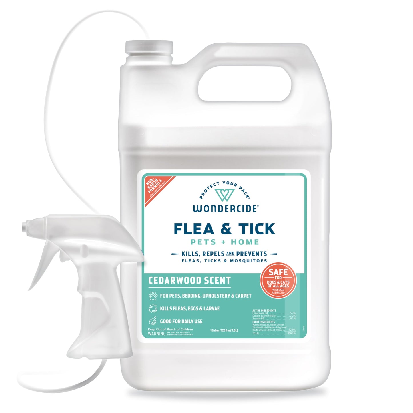 HOTWondercide - Flea, Tick & Mosquito Spray for Pets and Home with Natural Essential Oils - Killer, Control, Prevention, Treatment - Lemongrass 16 oz