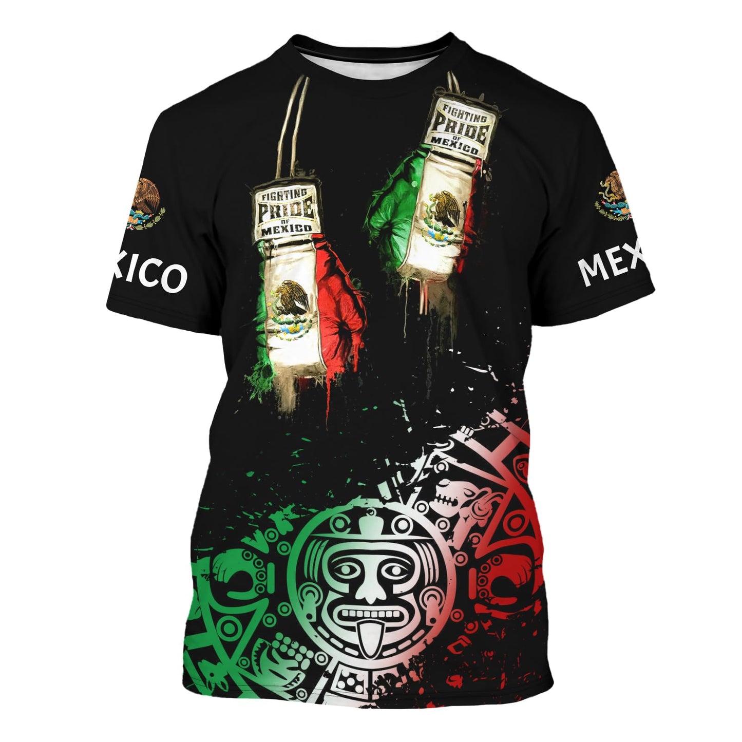 HOTFAYBA Aztec Mexican Shirts Short Sleeves Summer Mexico Shirt Mexico Jersey Unisex 3D Shirts
