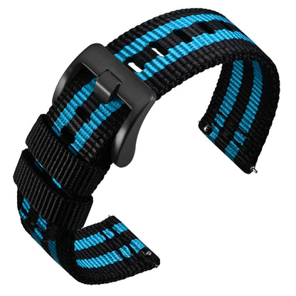 HOTANNEFIT Quick Release Watch Bands, Military Nylon Watch Strap for Men, Multiple Colors & Width (18mm, 19mm, 20mm, 22mm, 24mm)