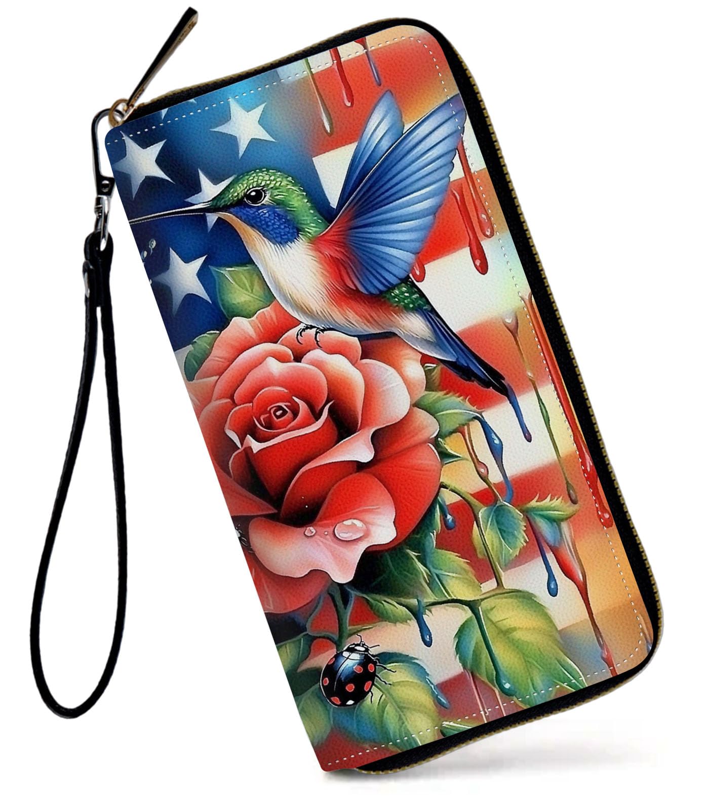 HOTWomens Wallet, Large Capacity RFID Blocking PU Leather Wristlet Wallets for Women Ladies Men Credit Card Holder Zipper Wallet Phone Holder Clutch Travel Purse, Art Moon Starry Night