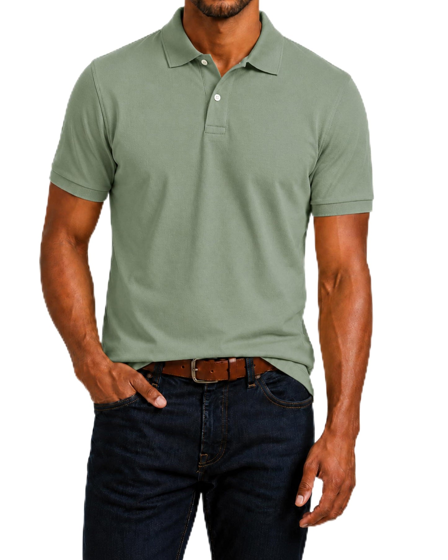 HOTGap Men's Stretch Pique Polo Shirt