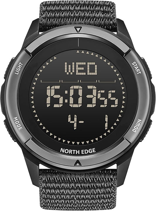 HOTNORTH EDGE ALPS Outdoor Digital Watch for Men | No app or charging, compass, step tracking and 50M water resistance