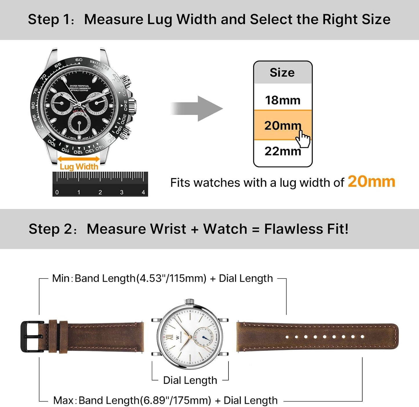 HOTFullmosa 20mm Quick Release Leather Watch Bands for Garmin Samsung Galaxy | 2 Pack Straps for Vivoactive 6/5, Venu Sq/Sq 2, Samsung Galaxy 7/6/5, Gear S2 Classic, Saddle Brown+Black/Black+Black