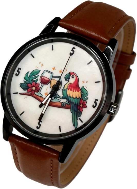 HOTCool Watch for Dad or Husband Retro Quartz Wrist Watch - Ideal Retirement Father‘s Day & Birthday Gift | Casual Vacation Style|Its 5 O‘Clock Somewhere Watch