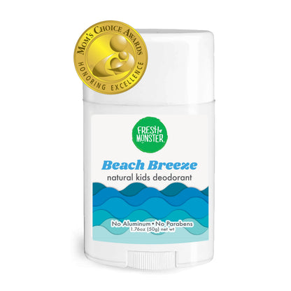 HOTFresh Monster Natural Deodorant for Kids & Teens I Mom's Choice Gold Award Winner | Aluminum-Free, Paraben-Free, Hypoallergenic I 24-Hour Protection I Beach Gummy Burst Scent I 1.76 oz