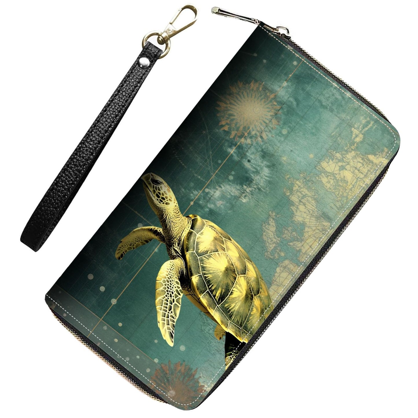 HOTWomens Wallet,RFID Blocking Large Capacity Clutch,Zip Around Leather Purse with 8 Card Slots,Bill Compartments Coin Pocket - Dragon