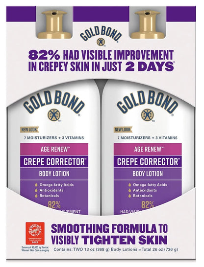 HOTGold Bond Age Renew Crepe Corrector Body Lotion, Replenishing & Smoothing Formula, Gold Bond Crepe Corrector Body Lotion, 8 oz