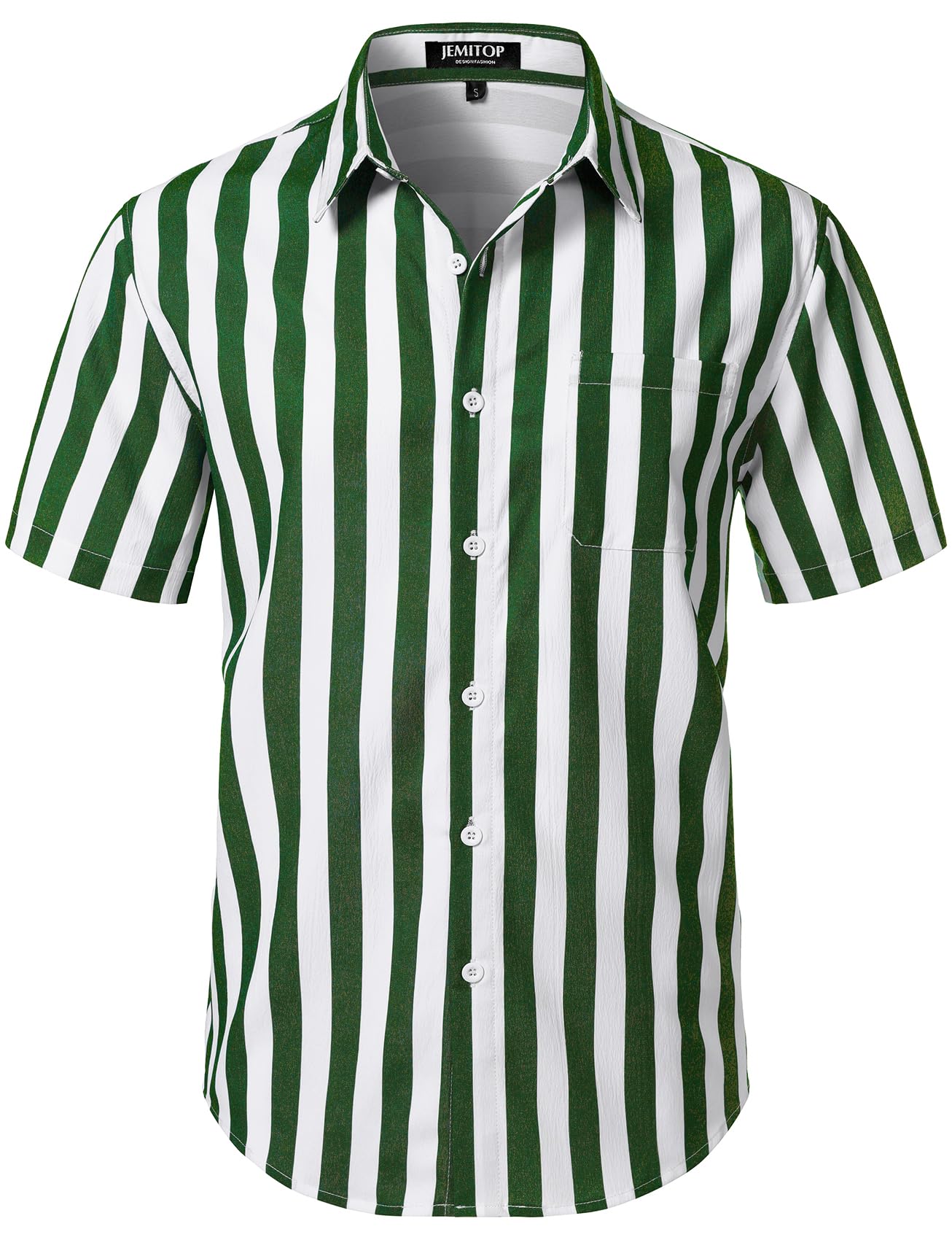 HOTJEMITOP Mens Stretch Wrinkle Free Texture Shirts | Lightweight, Summer, Beach, Stylish, Button Down, Short Sleeve, Casual, Vacation
