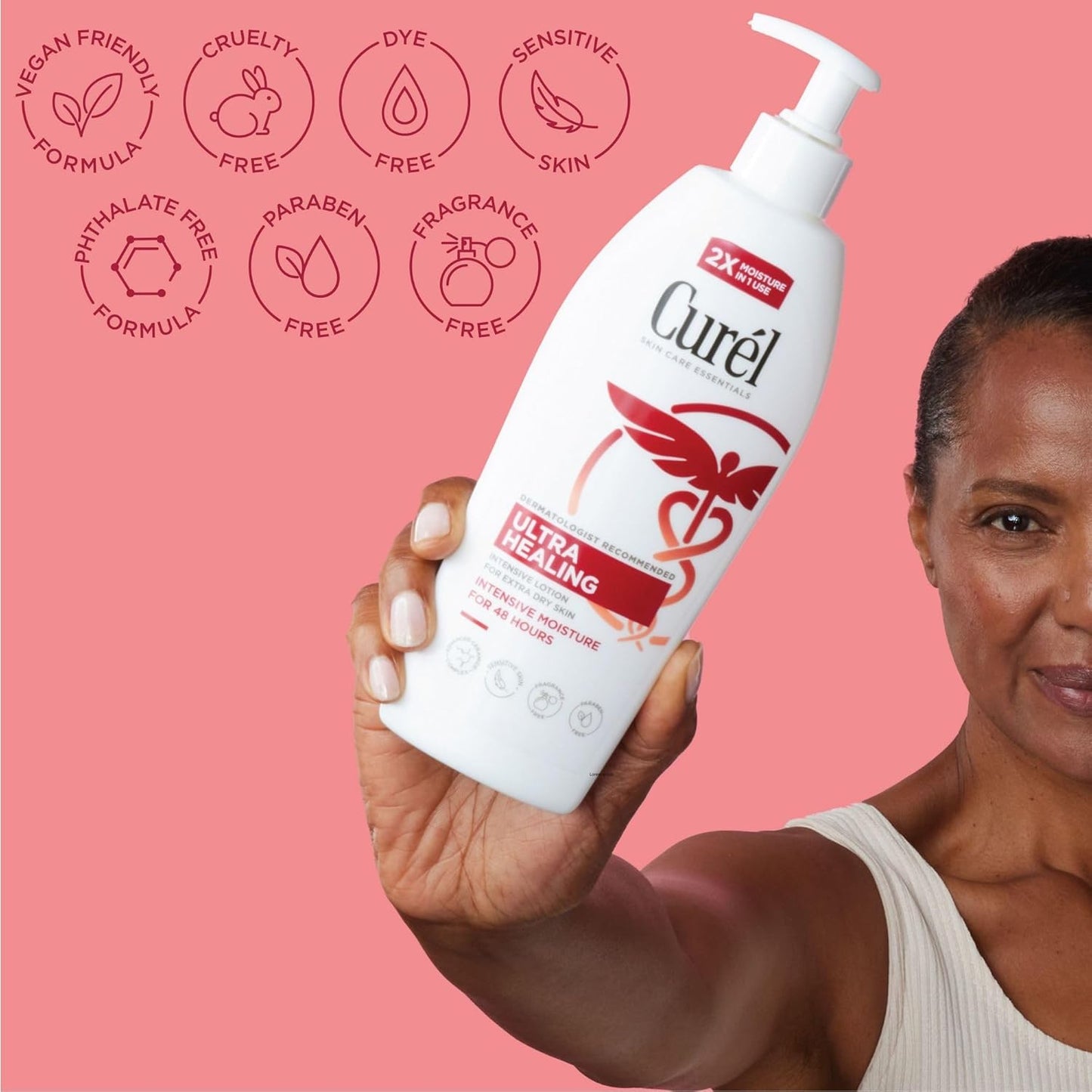 HOTCurel Ultra Healing Intensive Fragrance-Free Lotion For Extra-Dry Skin, Dermatologist Recommended, Ideal for Sensitive Skin, Cruelty Free, Paraben Free, 20 Oz | Repairs Moisture Barrier, Ceremides, Dry & Sensitive Skin, Eczema-Prone, Dermatologist Reco