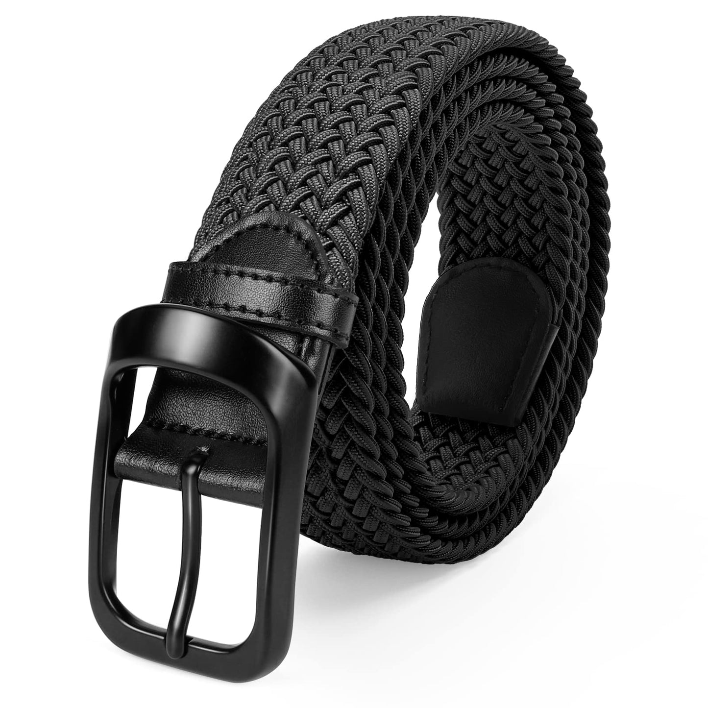 HOTFAIRWIN Men's Golf Belt, Stretch Braided Elastic Woven Casual Jeans Belts 1 3/8" Nylon Web Work Belts for Men