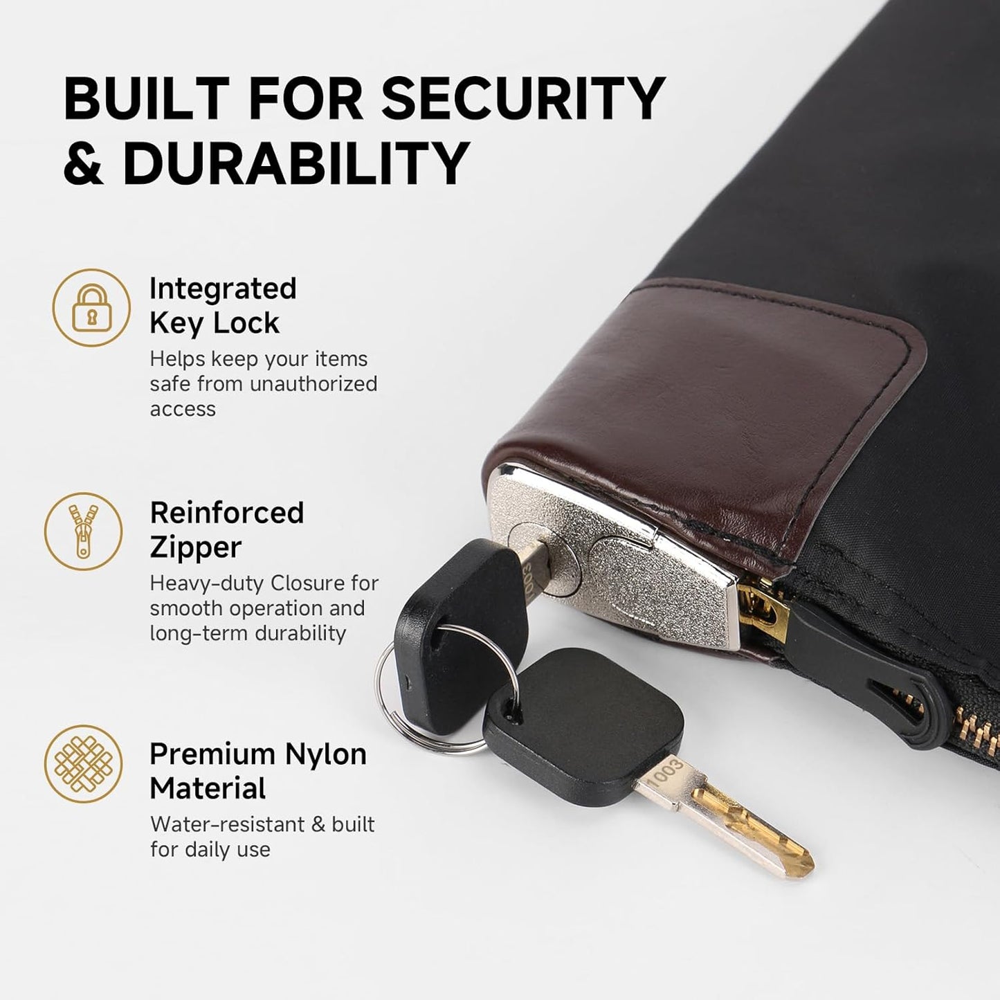 HOTEagle Locking Security Money Cash Register Bag Bank Deposit Bag With Locks 10.82 X 8.2 X 1.38-Inch, Black