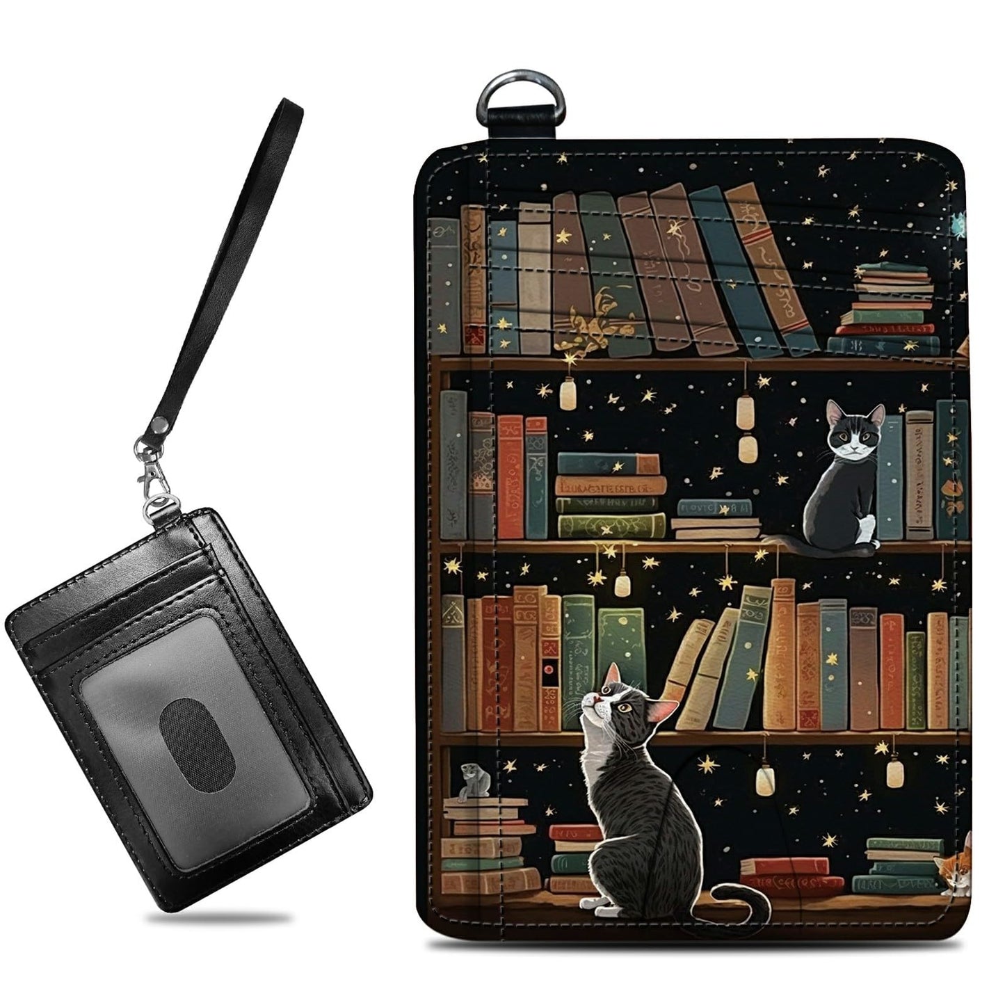 HOTCute Credit Card Holder with Zipper, Crow Skull RFID-Blocking Card Case Small Wallet for Women Men, Multi-slot Card Organizer Case Travel Accordion Wallet