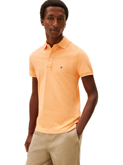 HOTTommy Hilfiger Men's Short Sleeve Polo Shirts in Slim Fit with Stretch and Organic Pique Cotton