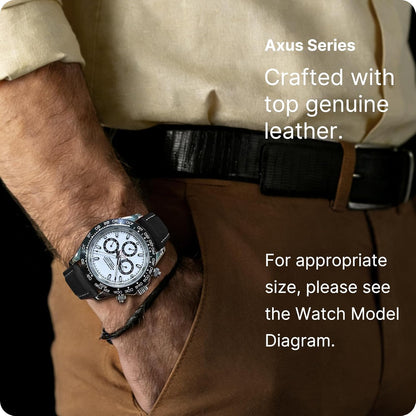 HOTFullmosa 24mm Quick Release Leather Watch Band | Traditional Smartwatch Replacement Strap for Women Men Formal Daily Commute, Black&Silver Buckle
