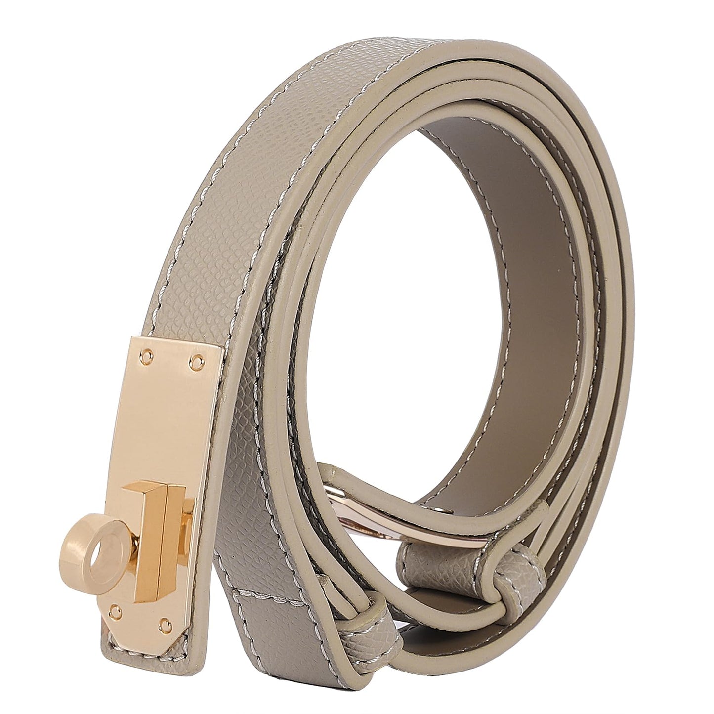 HOTWomen's Thin Leather Belts with Turn Lock Buckle,Belt Women Adjustable for Pants Dresses Jeans Coats