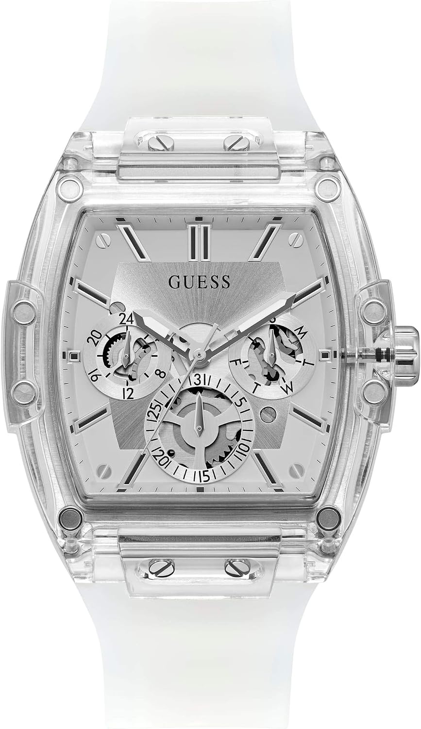 HOTGuess Men's GW0G Series| Analog Trend Watch| Polycarbonate Case| Silicone Bracelet | 50M Water Resistance