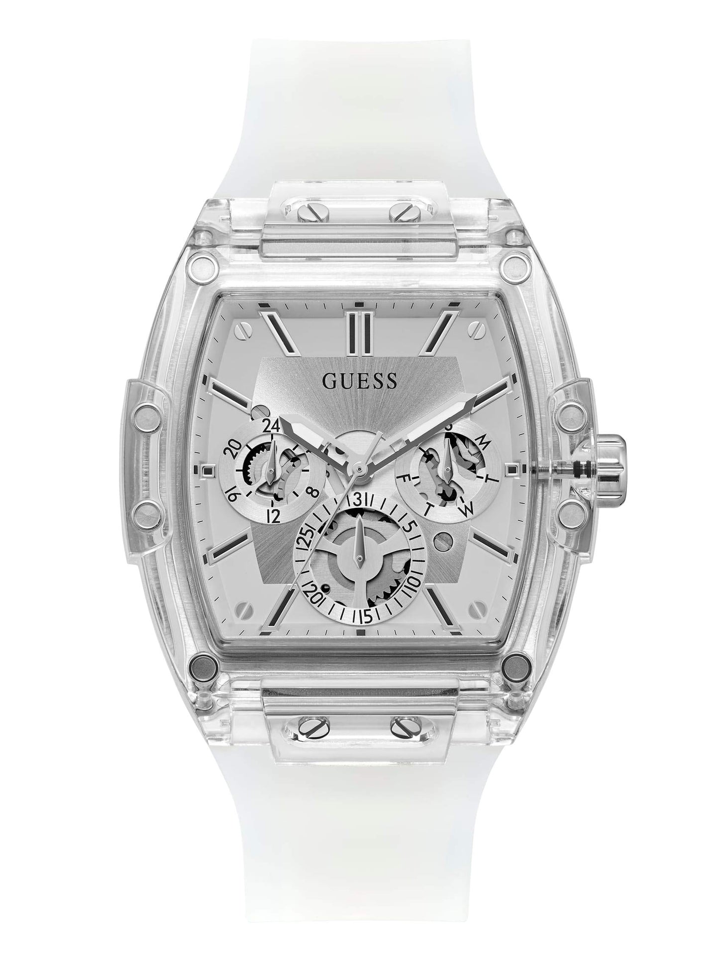 HOTGuess Men's GW0G Series| Analog Trend Watch| Polycarbonate Case| Silicone Bracelet | 50M Water Resistance