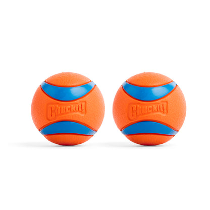 HOTChuckit! Ultra Ball Dog Toy - Medium Bouncy Fetch Balls For Dogs 20-60 lbs - Made from Durable Rubber - Floating Water Pet Toys - Size Medium - 2.5-inch Diameter - Pack of 4