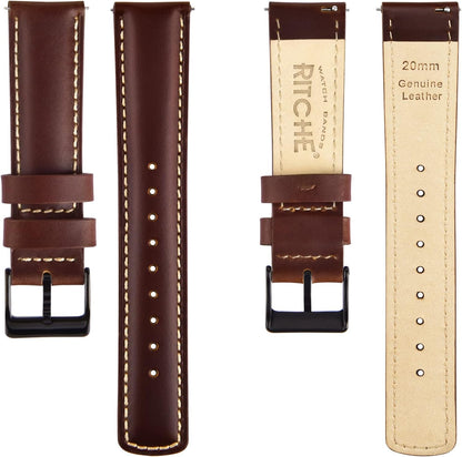 HOTRitche Christmas Gift Quick Release Leather Watch Bands Genuine Watch Straps for Men Women Top Grain Leather Watch Strap, White Elephant Gifts, Stocking Stuffers for Men, Father's Day gifts