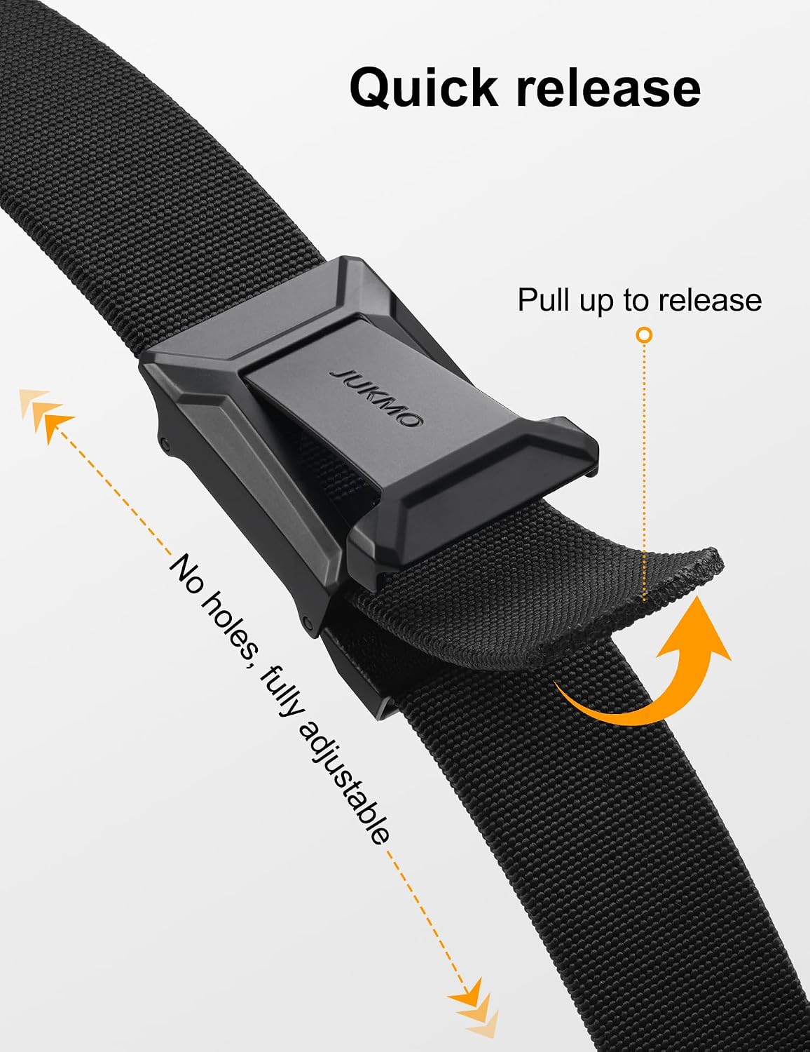 HOTJUKMO Men's Stretch Tactical Belt, 1.5" Elastic Nylon Web with Flip Buckle | Quick Release Belt for Military Work Rigger Hiking