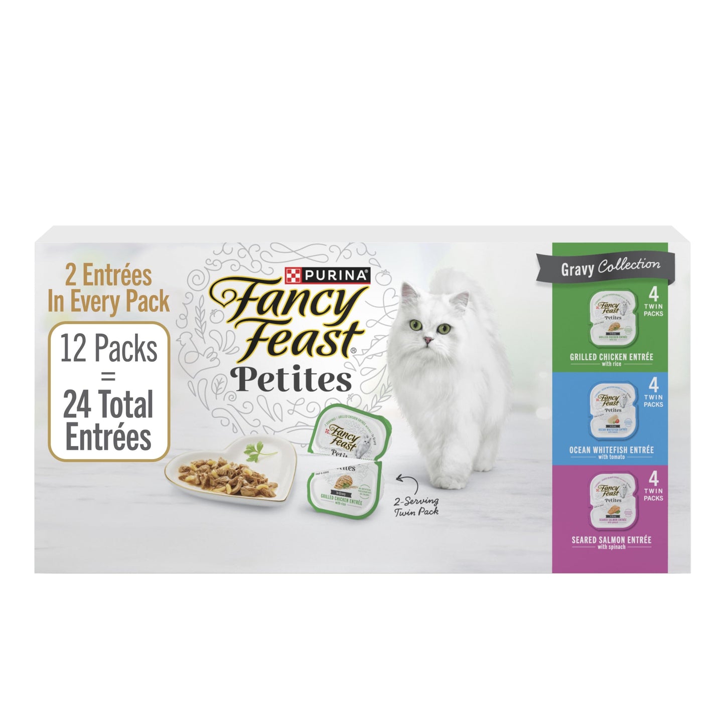 HOTPurina Fancy Feast Seafood Classic Pate Collection Grain Free Wet Cat Food Variety Pack - (Pack of 24) 3 oz. Cans
