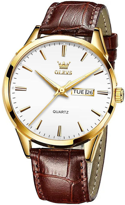 HOTOLEVS Men Leather Watches Black Ultra Thin 6.5mm Minimalist Dress Fashion Simple Casual Waterproof Date Watch for Men