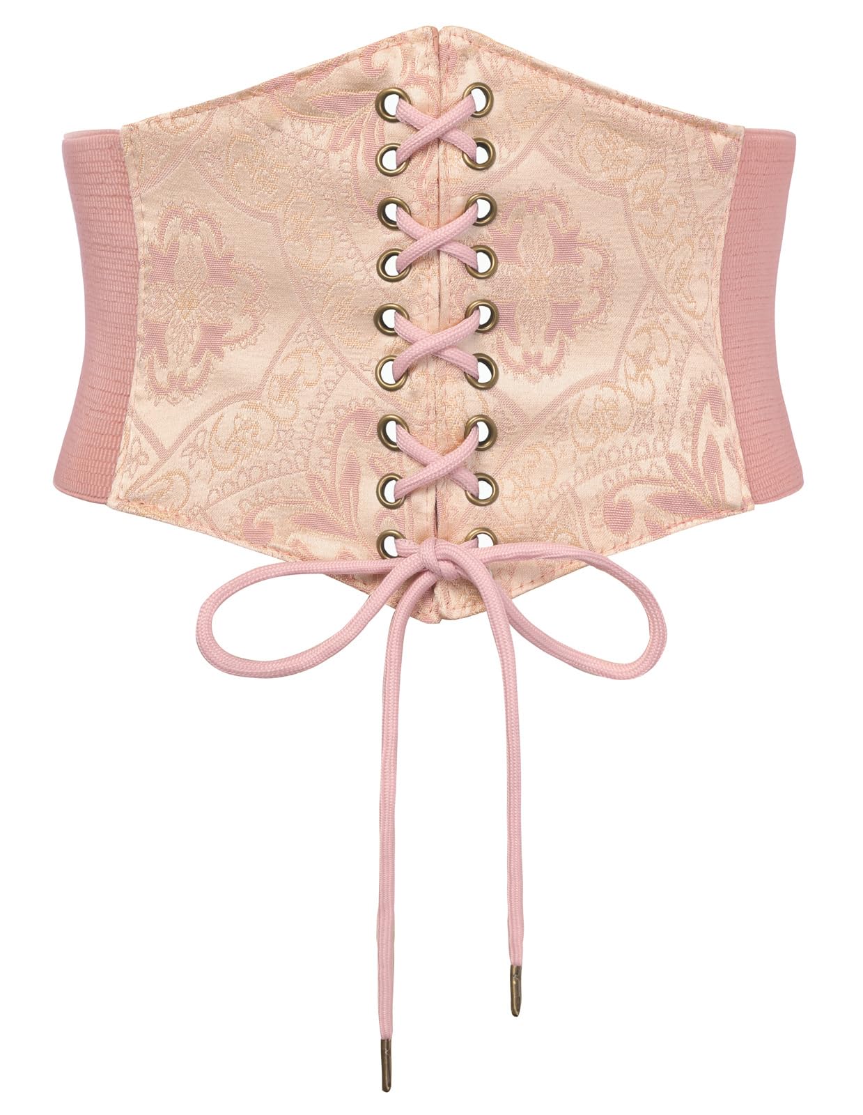 HOTScarlet Darkness Renaissance Corset Belt Lace-up Tied Waspie Wide Elastic Waist Belts for Women