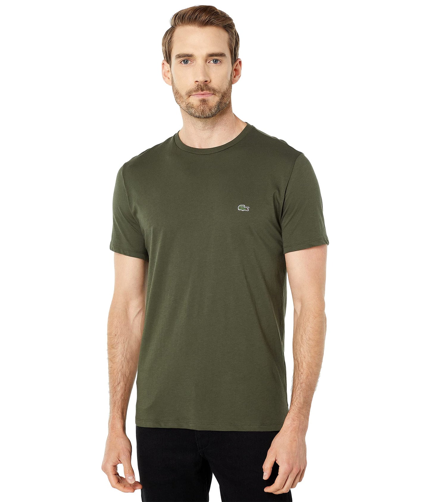 HOTLacoste Men's Short Sleeve Pima Jersey Crew Neck Tee