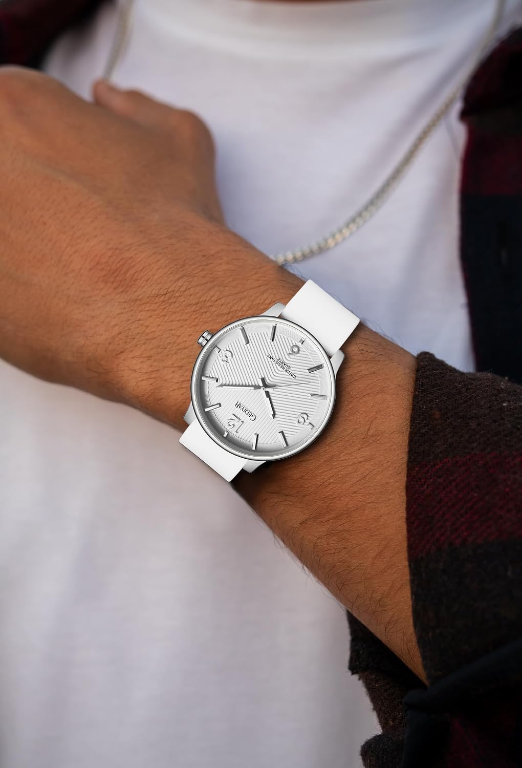 HOTMen's Fashion Minimalist Wrist Watch Waterproof Watches Simple Ultra Thin Analog Quartz Silicone Watch for Men