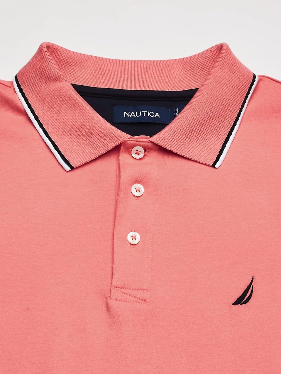 HOTNautica Men's Classic Fit Short Sleeve Dual Tipped Collar Polo Shirt