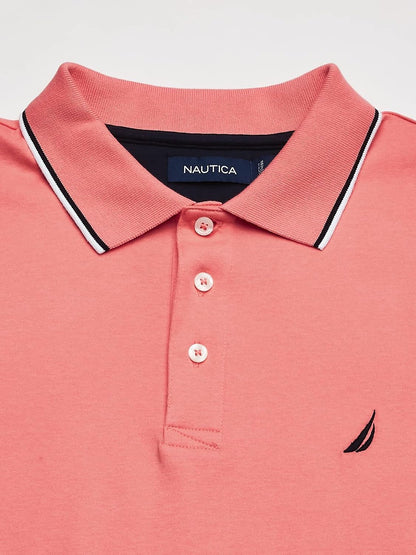 HOTNautica Men's Classic Fit Short Sleeve Dual Tipped Collar Polo Shirt