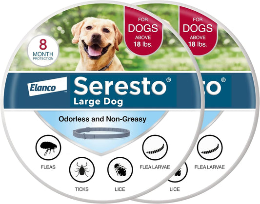 HOTSeresto Large Dog Vet-Recommended Flea & Tick Treatment & Prevention Collar for Dogs Over 18 lbs. | 2-Pack