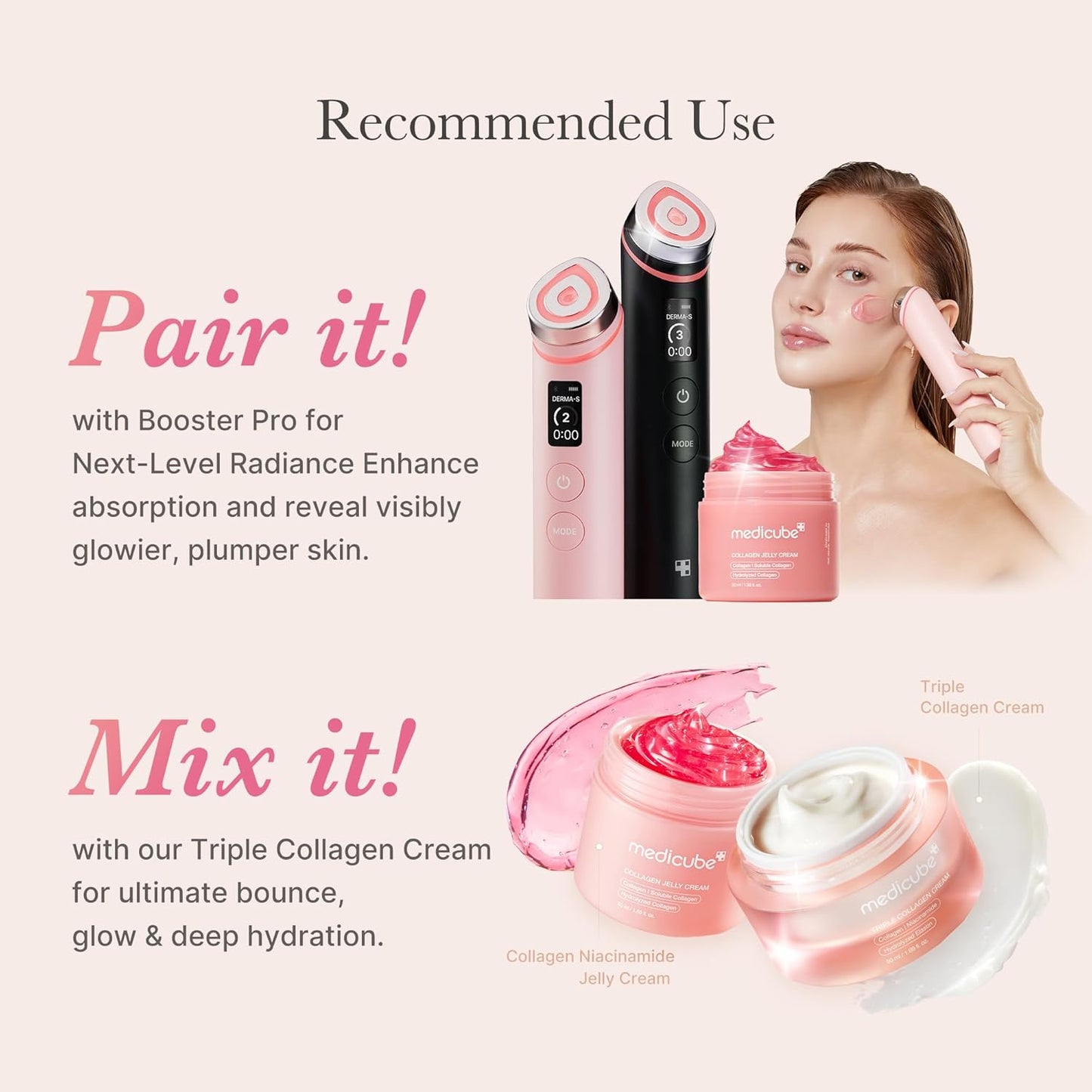 HOTmedicube Collagen Jelly Cream- Niacinamide & Freeze-Dried Hydrolyzed Collagen - Boosts skin's barrier hydration and gives 24h Glow & Lifted Look - Korean skincare (1.69 Fl Oz (Pack of 1)) | Freeze-Dried Hydrolyzed Collagen for Skin Barrier Hydration, 2
