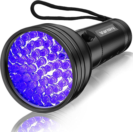 HOTVansky UV Flashlight Black Light, 51 LED Blacklight Pet Urine Detector for Dog/Cat Urine, Dry Stains, Bed Bug, Resin Curing, Scorpions Finder